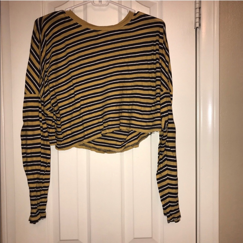urban outfitters dark yellow, blue & white shirt